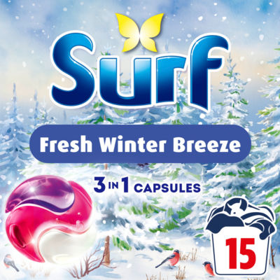 Surf 3 in 1 Laundry Capsules Fresh Winter Breeze Limited Edition* 15 washes