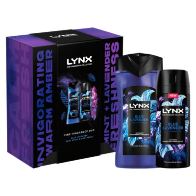 Lynx Fine Fragrance Duo Blue Lavender Bodyspray & Bodywash Gift Set