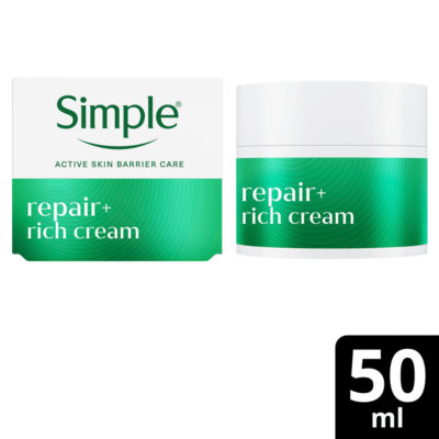 Simple Repair+ Rich Face Cream Moisturiser 50ml