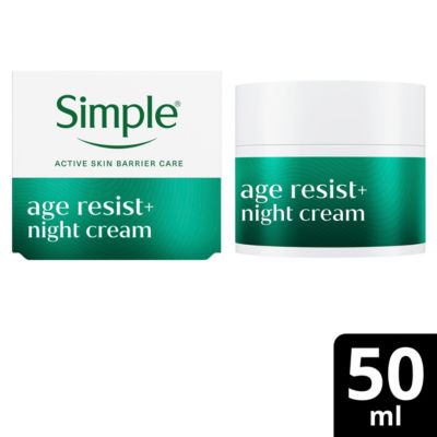 Simple Age Resist+ Night Facial Moisturiser 50 ml Hydrating Sensitive Skin Care - Image 4