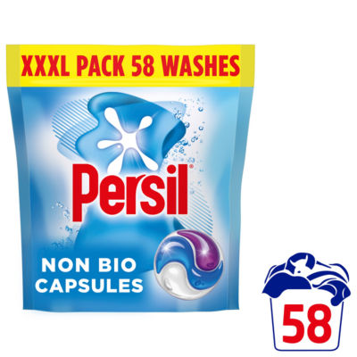 Persil Non Bio 3 in 1 Sensitive Laundry Washing Detergent Capsules 58 washes 1223g