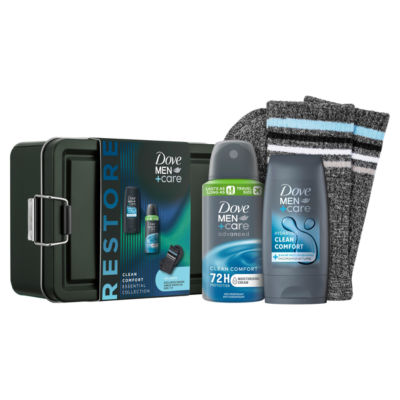 Dove Men Care Tin Gift Set Clean Comfort Essentials 2 pc