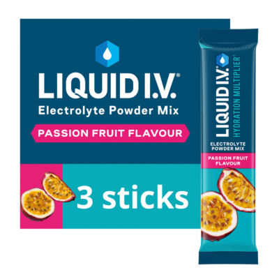 Liquid IV Liquid I.V. Hydration Multiplier Electrolyte Powder Mix Passion Fruit 3x16g