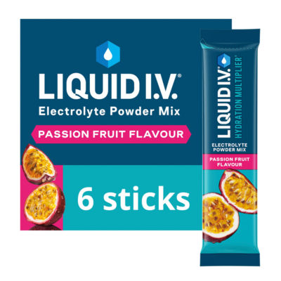Liquid IV Hydration Multiplier* Passion Fruit Electrolyte Powder Mix Food Supplement 6 sachets