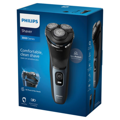 Philips Wet & Dry Electric Shaver Series 3000 with 5D Flex & Pivot Heads and Pop-Up Trimmer S3144/0