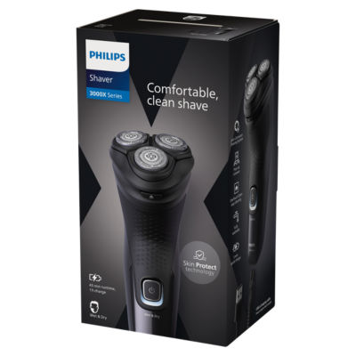 Philips Wet & Dry Electric Shaver Series 3000X with 27 PowerCut Blades X3051/00