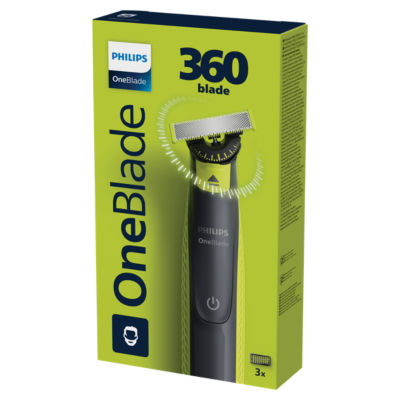 Philips Oneblade 360 Beard Trimmer For Face With 3 Click-On Stubble Combs - Trim, Edge, Shave, Qp2724/23