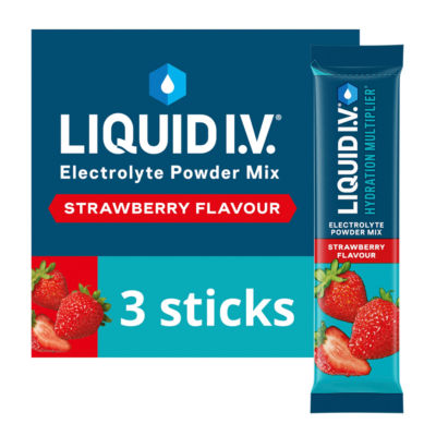 Liquid IV Liquid I.V. Hydration Multiplier Electrolyte Powder Mix Strawberry 3x16g