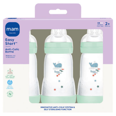 MAM Anticolic 260Ml Bottle 3 Pack Boy 0+ Month