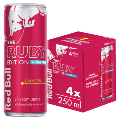 Red Bull Energy Drink Sugar Free Ruby Edition Spiced Pear 250ml x 4