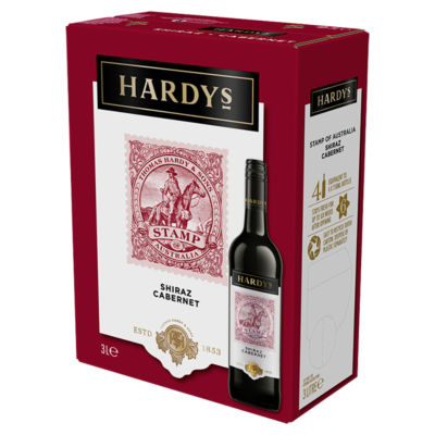 Hardys Stamp Shiraz Cabernet Sauvignon Boxed Red Wine 3L