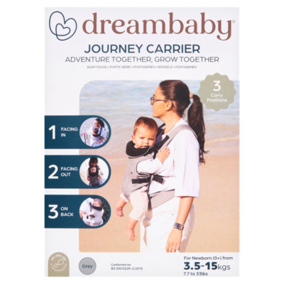 Dreambaby Grey Journey Carrier for Newborn (0+) from 3.5 -15kgs