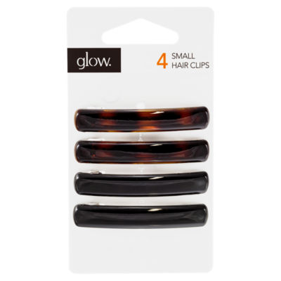 GLOW 4 Small Hair Clips with Metal Back