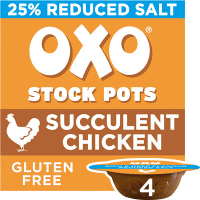 OXO Reduced Salt Chicken Stock Pots 4 x 20g
