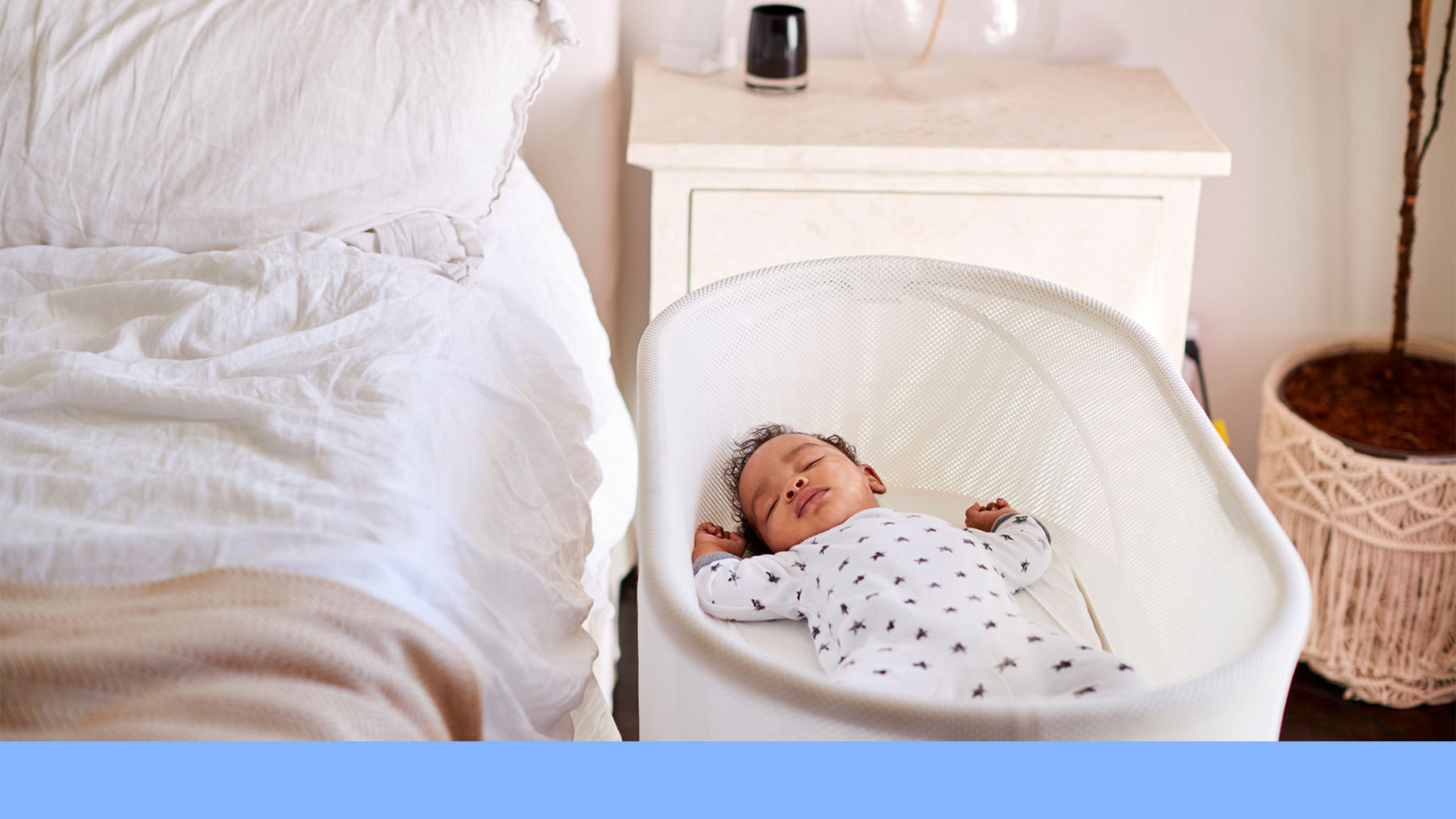 Baby sleeping in a cot