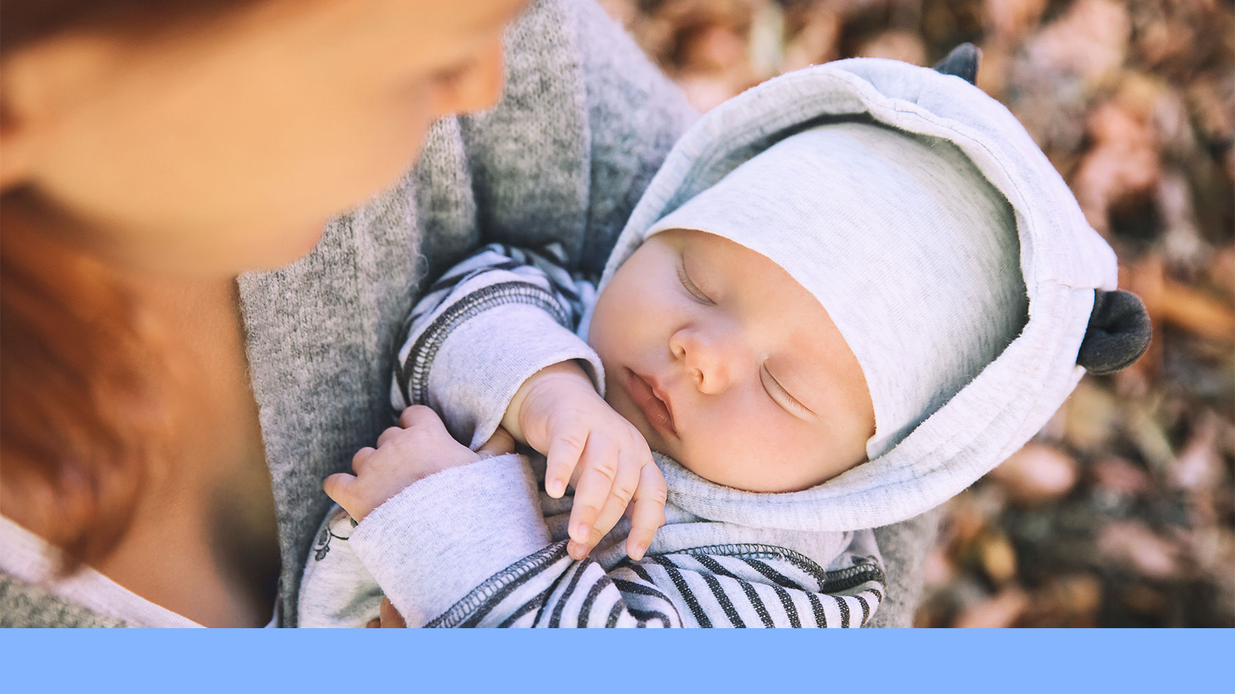 Baby sleeping being held