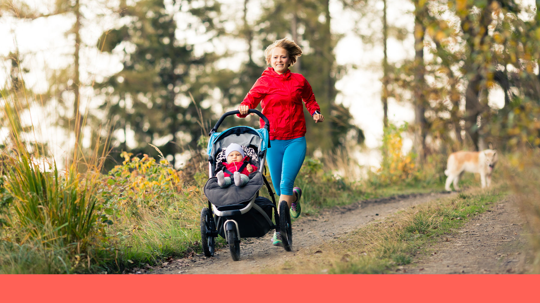 Woman running with a stroller