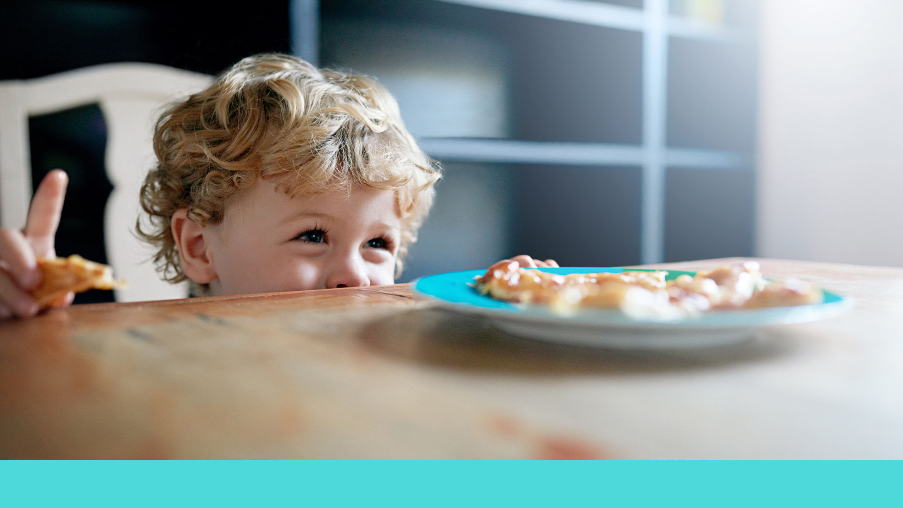 Toddler eating food