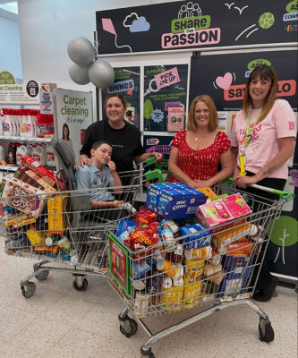 11-year-old Harry Goodwin spent £300 for the local foodbank in Asda Grantham