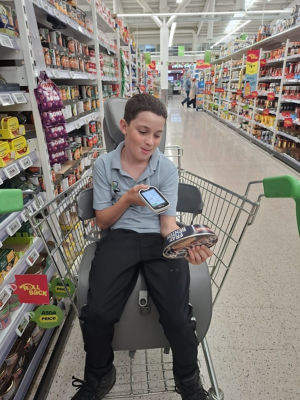 11-year-old Harry Goodwin supports Grantham Foodbank at Asda Grantham