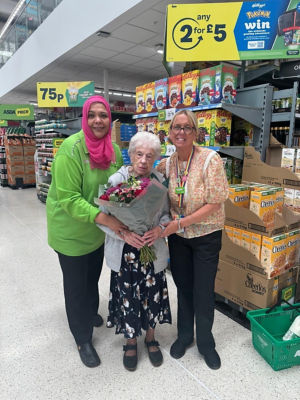Asda Hulme customer Jadwiga celebrates her 100th birthday