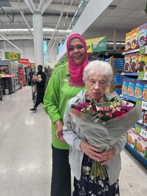 100th birthday celebrations for Asda Hulme customer Jadwiga