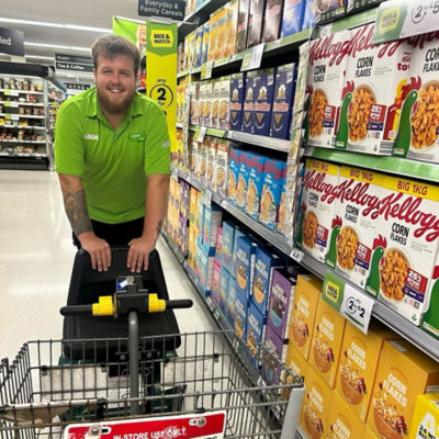 Harry Jervis from Asda Lancing pushed home a customer whose mobility scooter broke down
