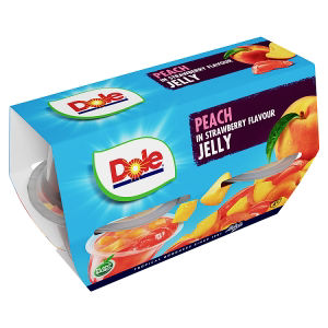 Dole Peaches In Strawberry Jelly 4X123g