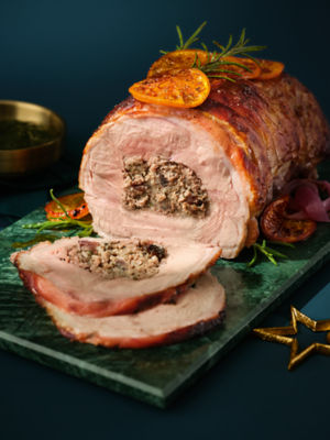 Yorkshire Reared Rolled Lamb Shoulder with Festive Cherry Stuffing & Ruby Port Jus (Typically 2.16kg)