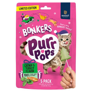 Bonkers Limited Edition Purrpops Catnip & Turkey Flavor 5 x 1.4g