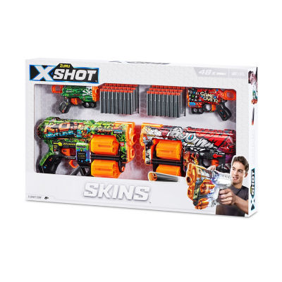 Zuru X-Shot Skins Double Dread Double Menace Dart Blaster Combo Pack (48 Darts)