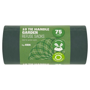 ASDA 10 Tie Handle Garden Refuse Sacks 75 Litres