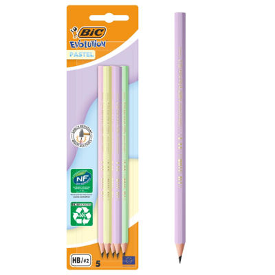 BIC Evolution Graphite Pencil Pastel - 5 Pack