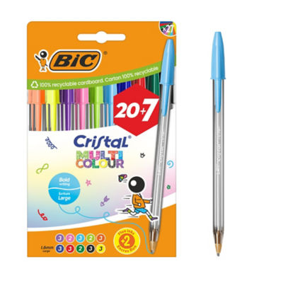 BIC Cristal Multicolour Pens x20+7