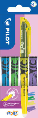 Pilot Frixion Ball Bright Erasable Highlighter 4pk - Blue, Green, Yellow, Purple