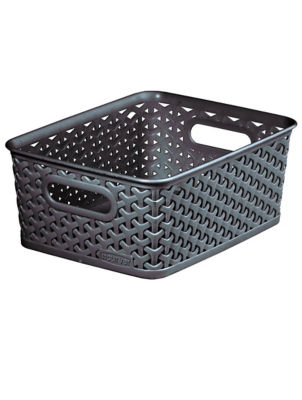 CURVER Medium 8L My Style Small Rectangular Storage Basket Anthracite