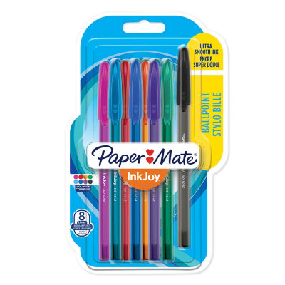 Paper Mate InkJoy 100 Ballpoint Pens, Fun Colours, 8 Count