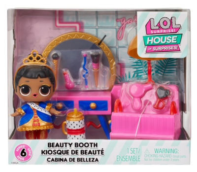 LOL Surprise Beauty Booth Playset with Her Majesty Collectible Doll and 8 Surprises