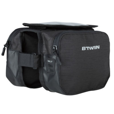 Decathlon 520 Double Bike Frame Bag 2L - Black