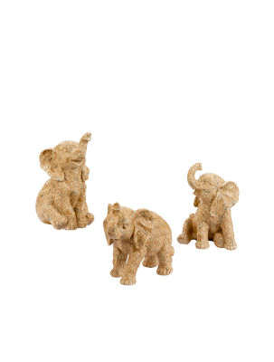 George Home Wicker Baby Elephant Set 3 Pack (Styles May Vary)