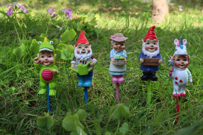 George Home Gnome Garden Stakes 5 Pack 3x2.5x17.5cm (Styles May Vary)