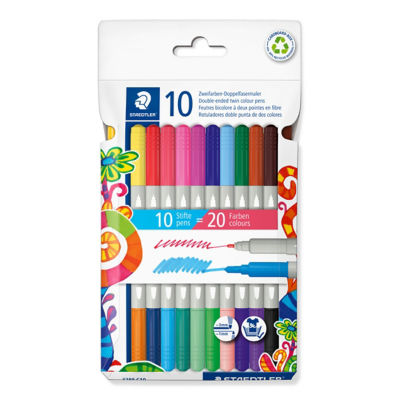 STAEDTLER Double-Ended Fibre Tips 10pk