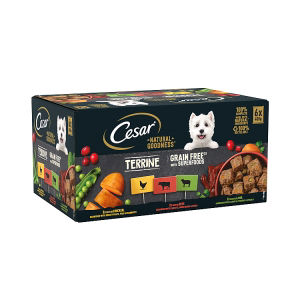 Cesar Natural Goodness Wet Dog Food Tin Can Mixed Terrine 6x400g