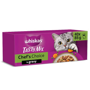 Whiskas Tasty Mix Chef's Choice Cat Food Pouches Gravy 40x85g