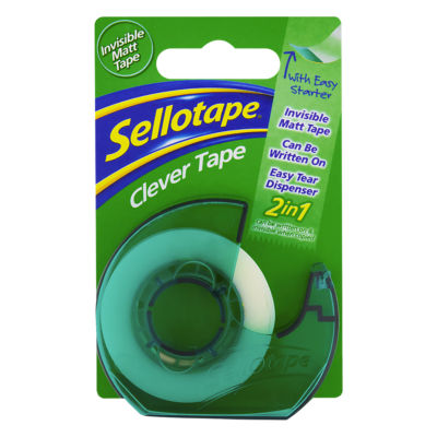 Sellotape Clever Tape Dispenser + Roll 18mmx25m