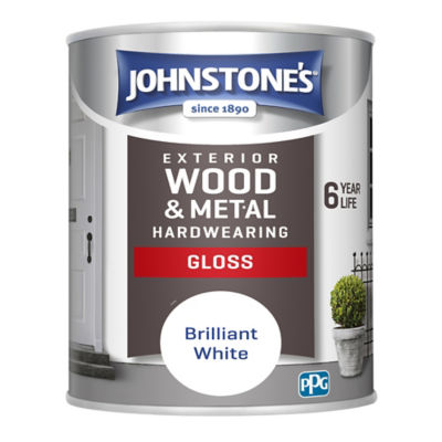 Johnstone's Exterior Gloss Paint Brilliant White 750Ml