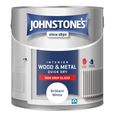 Johnstone's Interior Wood & Metal Quick Dry Gloss - Brilliant White