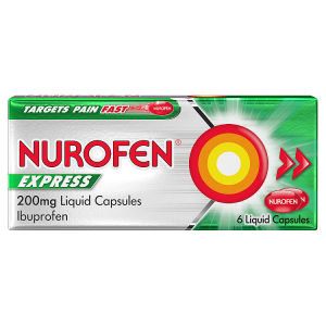 Nurofen Express Pain Relief Ibuprofen 200mg Liquid Caplets 6 Pack