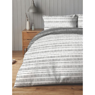 Silentnight Geo Mark Cotton Rich Reversible Duvet Set - King