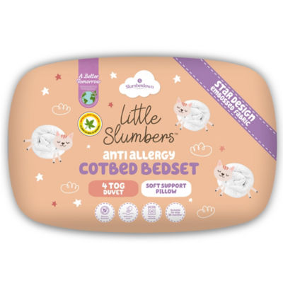 George Little Slumbers Cotbed Bedding Set - 4 tog - White